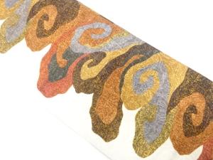 纐纈　唐草模様　全通袋帯